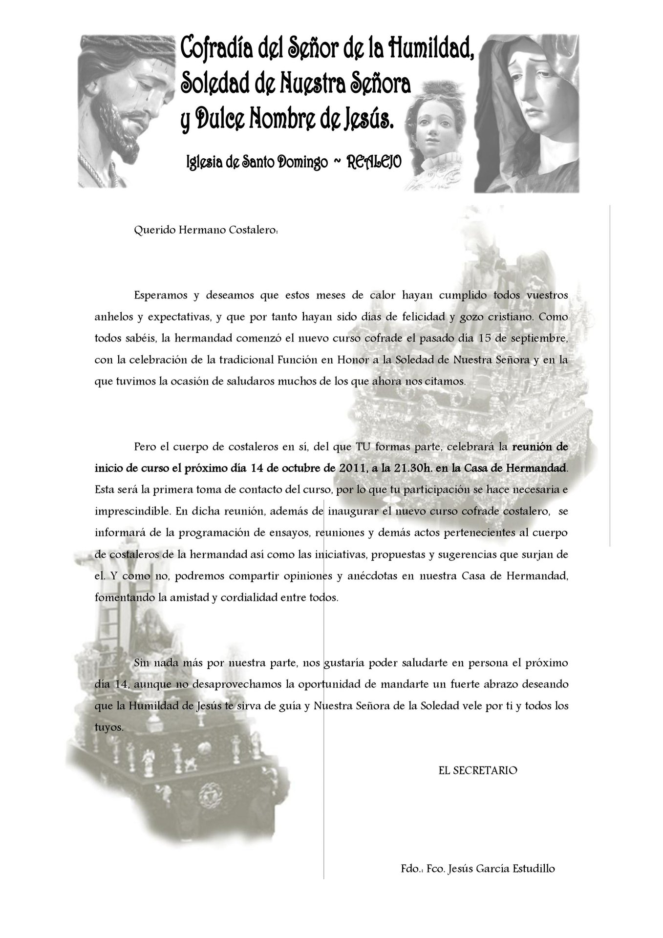 Convocatoria reunión costaleros 2011