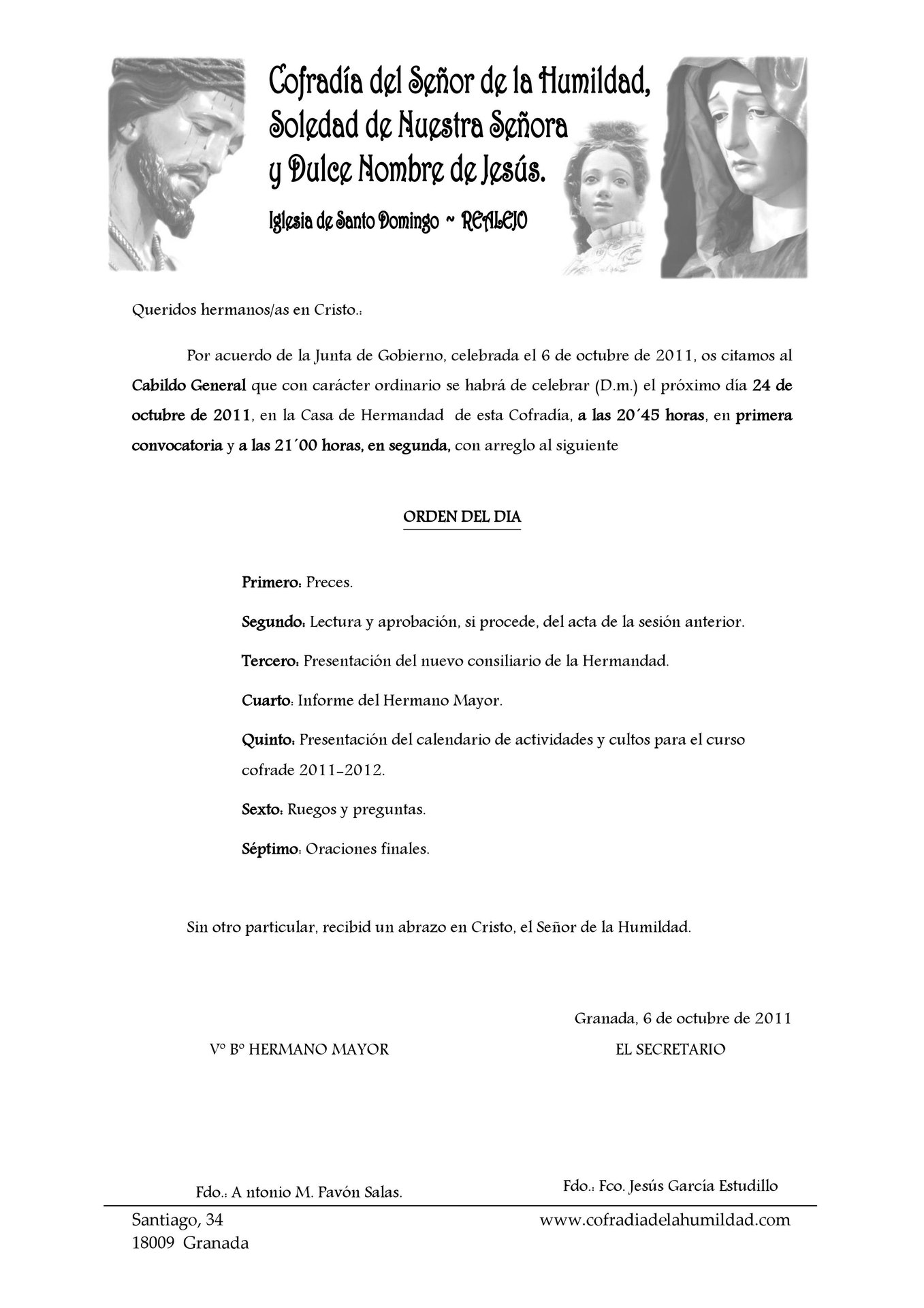 Carta cabildo inicio de curso 2011