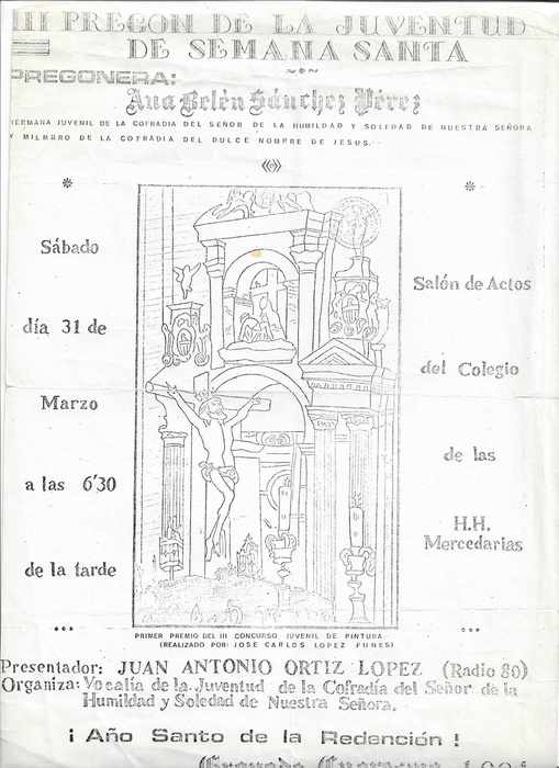 Cartel del III Pregón de la Juventud, 1984