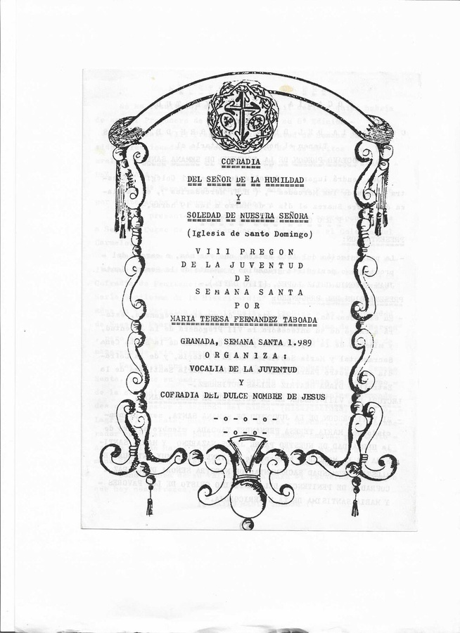 Convocatoria del VIII Pregón, 1989
